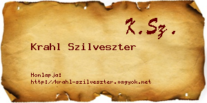 Krahl Szilveszter névjegykártya